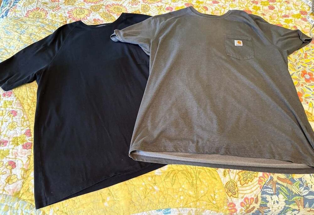 GUC Carhartt Men's Force Gray & Dickies Black pocket t-shirt, 2XL